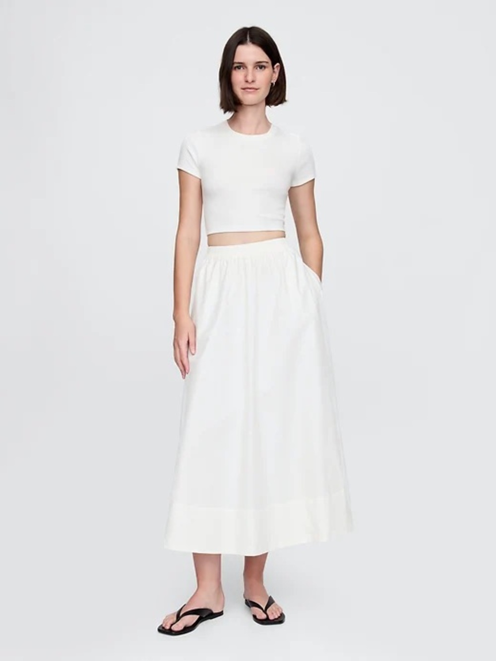 GAP White Maxi Skirt with pockets